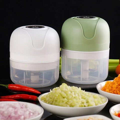 Mini Processador Triturador Elétrico 3 Laminas Moedor Alho Cebola Vegetais Fruta Amendoim 250ml Recarregável USB