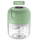 Mini Processador Triturador Elétrico 3 Laminas Moedor Alho Cebola Vegetais Fruta Amendoim 250ml Recarregável USB