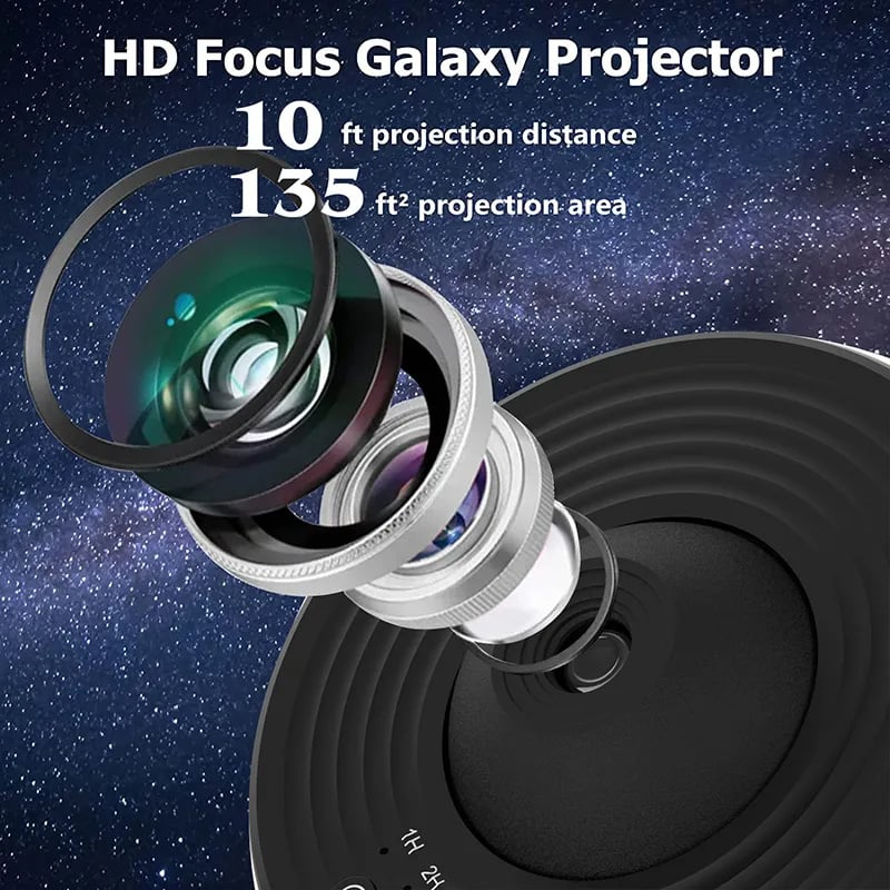 Luz Noturna Projetor Galáxia e Céu Estrelado 360º Planetário - Perfeito para Presente
