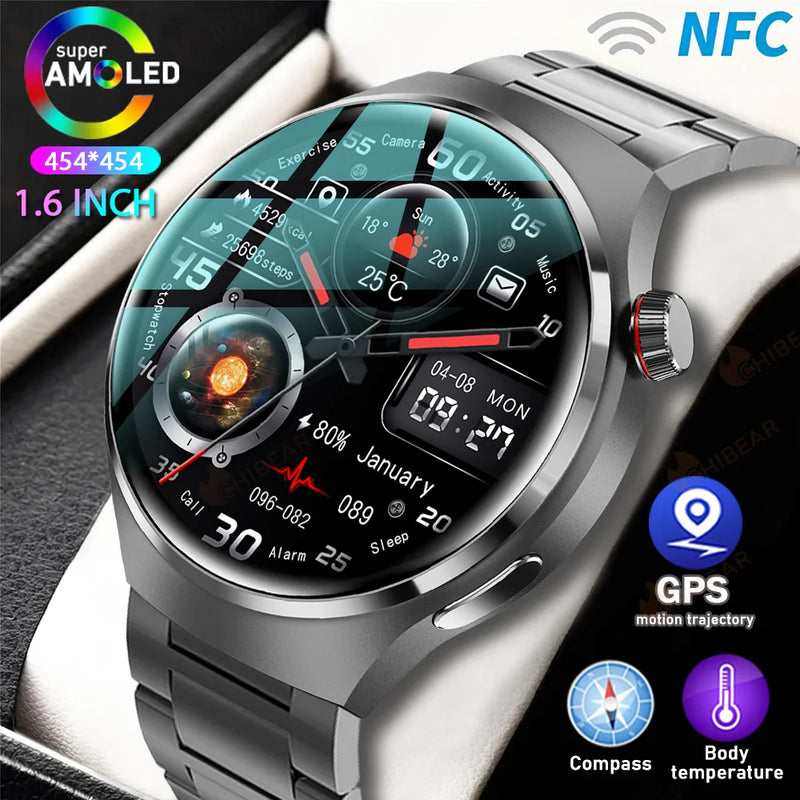 RDFIT GT4 Pro Smartwatch À Prova D'água GPS NFC Tela AMOLED Frequência Cardíaca Chamada Bluetooth IP68