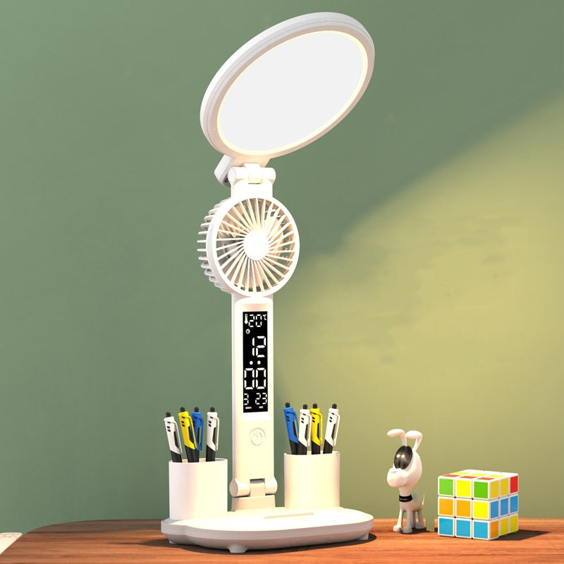 Lâmpada de Mesa/Cabeceira Usb Recarregável Led com Ventilador Dobrável para Leitura Noturna